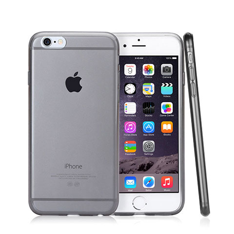 Custodia Silicone Trasparente Ultra Sottile Morbida per Apple iPhone 6 Plus Grigio