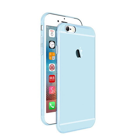 Custodia Silicone Trasparente Ultra Sottile Morbida per Apple iPhone 6S Plus Blu