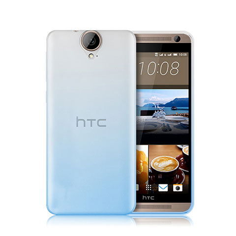 Custodia Silicone Trasparente Ultra Sottile Morbida Sfumato per HTC One E9 Plus Blu