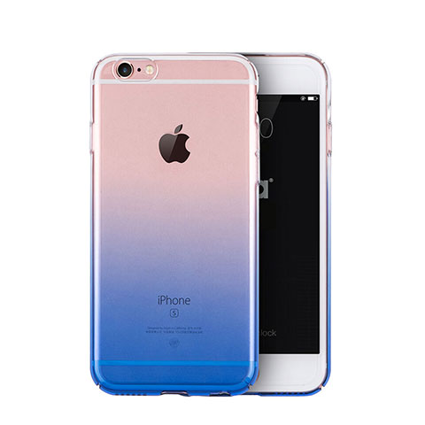 Custodia Silicone Trasparente Ultra Sottile Morbida Sfumato Z01 per Apple iPhone 6S Blu
