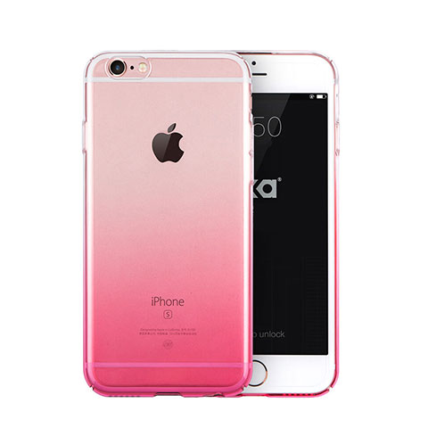 Custodia Silicone Trasparente Ultra Sottile Morbida Sfumato Z01 per Apple iPhone 6S Plus Rosa