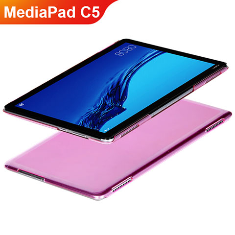 Custodia Silicone Trasparente Ultra Sottile Morbida T02 per Huawei MediaPad C5 10 10.1 BZT-W09 AL00 Rosa