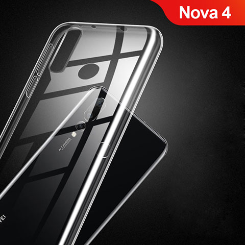 Custodia Silicone Trasparente Ultra Sottile Morbida T02 per Huawei Nova 4 Chiaro