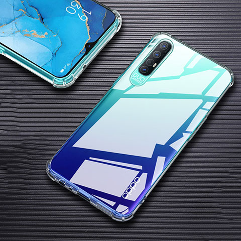 Custodia Silicone Trasparente Ultra Sottile Morbida T02 per Oppo Reno3 Pro Chiaro