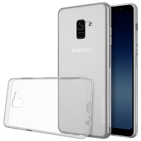 Custodia Silicone Trasparente Ultra Sottile Morbida T02 per Samsung Galaxy A8+ A8 Plus (2018) A730F Chiaro