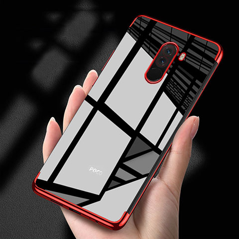 Custodia Silicone Trasparente Ultra Sottile Morbida T02 per Xiaomi Pocophone F1 Rosso