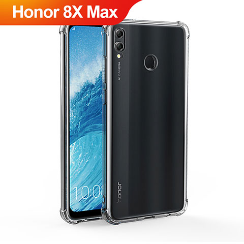 Custodia Silicone Trasparente Ultra Sottile Morbida T04 per Huawei Honor 8X Max Chiaro