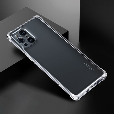 Custodia Silicone Trasparente Ultra Sottile Morbida T07 per Oppo Find X3 Pro 5G Chiaro