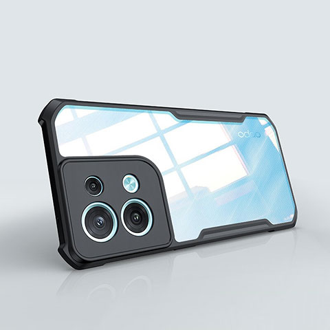 Custodia Silicone Trasparente Ultra Sottile Morbida T08 per Oppo Reno9 Pro+ Plus 5G Nero