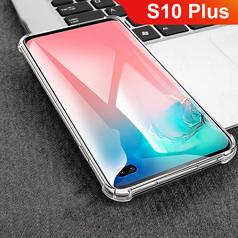 Custodia Silicone Trasparente Ultra Sottile Morbida T08 per Samsung Galaxy S10 Plus Chiaro