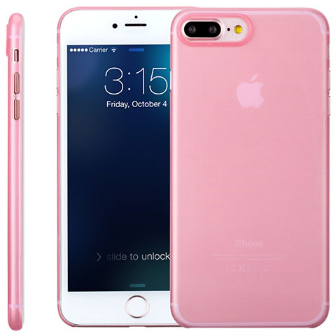 Custodia Silicone Trasparente Ultra Sottile Morbida T11 per Apple iPhone 7 Plus Rosa