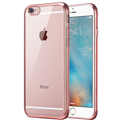 Custodia Silicone Trasparente Ultra Sottile Morbida T21 per Apple iPhone 7 Oro Rosa