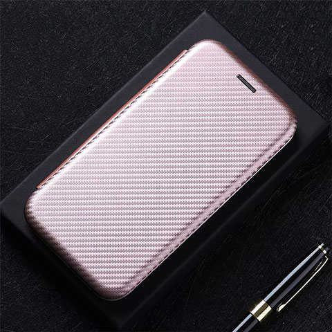 Custodia Silicone Ultra Sottile A Flip Morbida Cover Fronte e Retro 360 Gradi per Motorola Moto G9 Play Oro Rosa