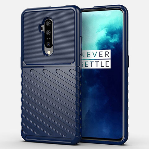 Custodia Silicone Ultra Sottile Morbida 360 Gradi Cover A01 per OnePlus 7T Pro Blu