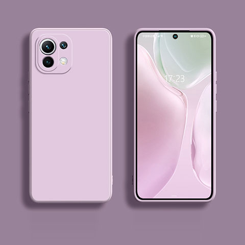 Custodia Silicone Ultra Sottile Morbida 360 Gradi Cover C01 per Xiaomi Mi 11 Lite 5G NE Lavanda