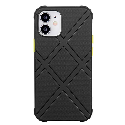 Custodia Silicone Ultra Sottile Morbida 360 Gradi Cover C02 per Apple iPhone 12 Nero