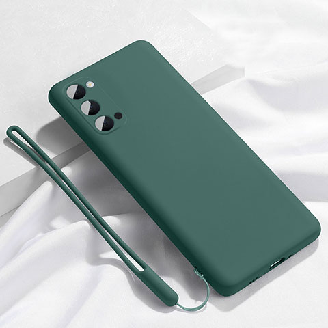 Custodia Silicone Ultra Sottile Morbida 360 Gradi Cover C02 per Oppo Reno4 5G Verde