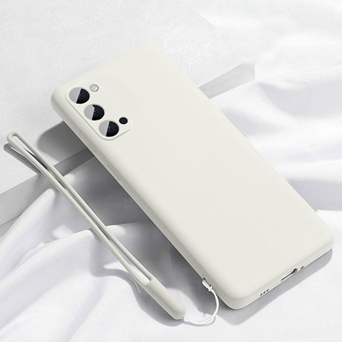 Custodia Silicone Ultra Sottile Morbida 360 Gradi Cover C02 per Oppo Reno4 Pro 5G Bianco