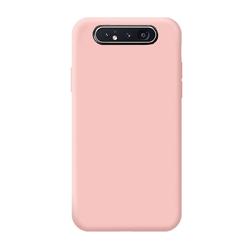 Custodia Silicone Ultra Sottile Morbida 360 Gradi Cover C02 per Samsung Galaxy A90 4G Rosa