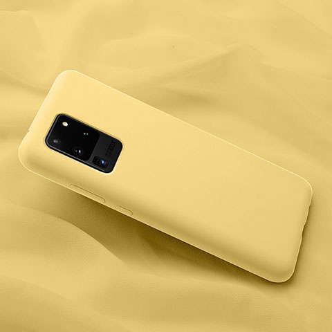 Custodia Silicone Ultra Sottile Morbida 360 Gradi Cover C02 per Samsung Galaxy S20 Ultra 5G Giallo