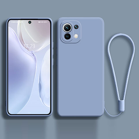 Custodia Silicone Ultra Sottile Morbida 360 Gradi Cover C02 per Xiaomi Mi 11 Lite 5G NE Grigio Lavanda