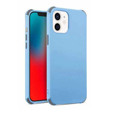 Custodia Silicone Ultra Sottile Morbida 360 Gradi Cover C03 per Apple iPhone 12 Mini Cielo Blu