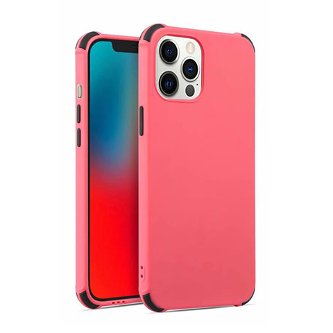 Custodia Silicone Ultra Sottile Morbida 360 Gradi Cover C03 per Apple iPhone 12 Pro Max Rosso Rosa