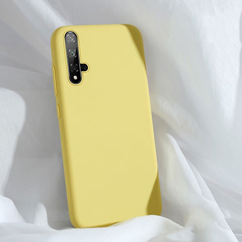 Custodia Silicone Ultra Sottile Morbida 360 Gradi Cover C03 per Huawei Nova 5 Giallo