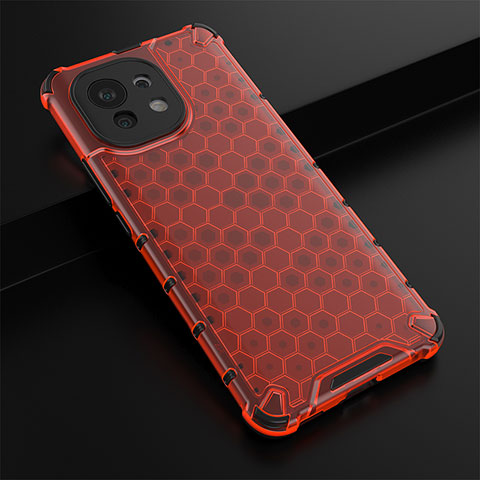 Custodia Silicone Ultra Sottile Morbida 360 Gradi Cover C03 per Xiaomi Mi 11 Lite 5G Rosso