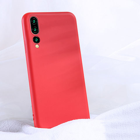 Custodia Silicone Ultra Sottile Morbida 360 Gradi Cover C04 per Huawei P20 Pro Rosso