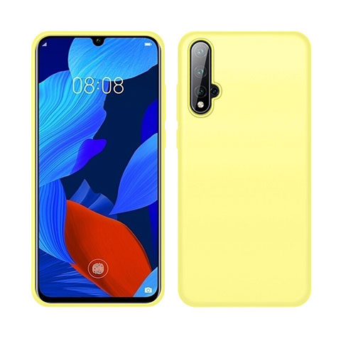 Custodia Silicone Ultra Sottile Morbida 360 Gradi Cover C06 per Huawei Nova 5 Giallo