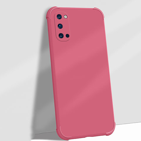 Custodia Silicone Ultra Sottile Morbida 360 Gradi Cover C06 per Oppo Reno4 5G Rosso Rosa