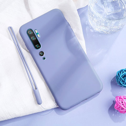 Custodia Silicone Ultra Sottile Morbida 360 Gradi Cover C06 per Xiaomi Mi Note 10 Pro Viola