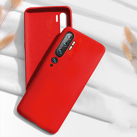 Custodia Silicone Ultra Sottile Morbida 360 Gradi Cover C07 per Xiaomi Mi Note 10 Rosso