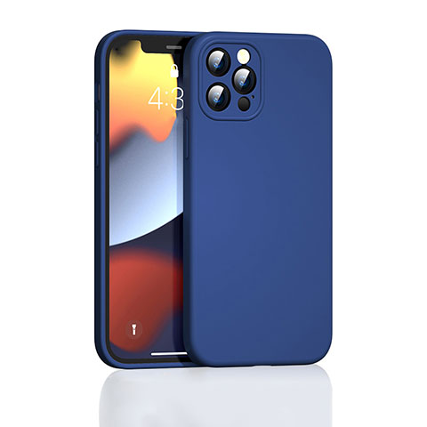 Custodia Silicone Ultra Sottile Morbida 360 Gradi Cover G01 per Apple iPhone 13 Pro Max Blu