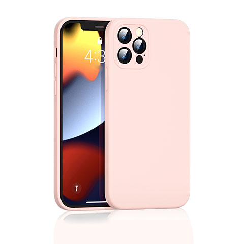 Custodia Silicone Ultra Sottile Morbida 360 Gradi Cover G01 per Apple iPhone 13 Pro Max Rosa