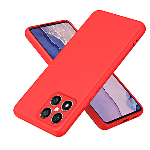 Custodia Silicone Ultra Sottile Morbida 360 Gradi Cover H01P per Huawei Honor X8 4G Rosso