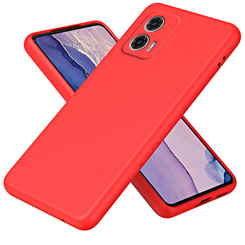 Custodia Silicone Ultra Sottile Morbida 360 Gradi Cover H01P per Motorola Moto G73 5G Rosso