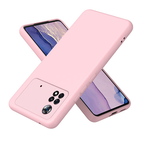 Custodia Silicone Ultra Sottile Morbida 360 Gradi Cover H01P per Xiaomi Poco X4 Pro 5G Oro Rosa