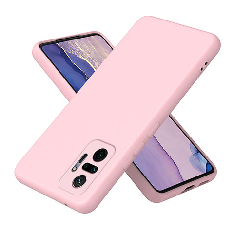 Custodia Silicone Ultra Sottile Morbida 360 Gradi Cover H01P per Xiaomi Redmi Note 10 Pro 4G Oro Rosa