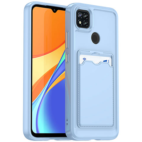 Custodia Silicone Ultra Sottile Morbida 360 Gradi Cover HD1 per Xiaomi Redmi 9 Activ Cielo Blu