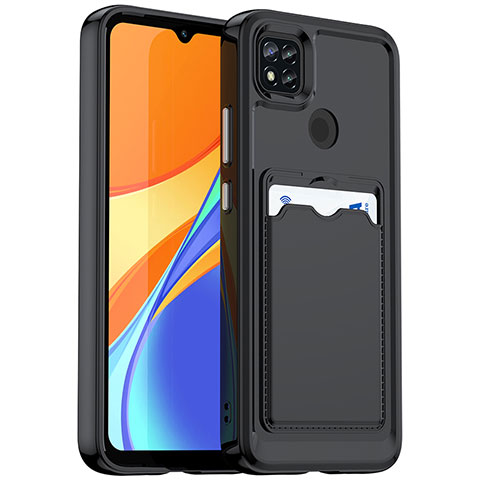 Custodia Silicone Ultra Sottile Morbida 360 Gradi Cover HD1 per Xiaomi Redmi 9 India Nero