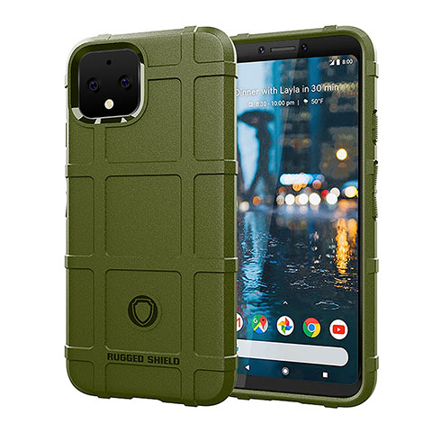 Custodia Silicone Ultra Sottile Morbida 360 Gradi Cover J01S per Google Pixel 4 Verde