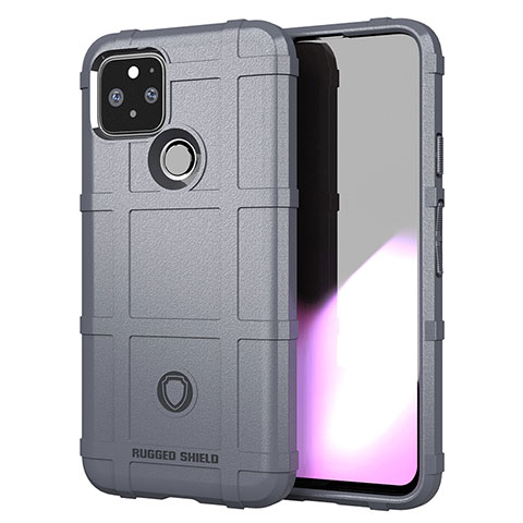 Custodia Silicone Ultra Sottile Morbida 360 Gradi Cover J01S per Google Pixel 4a 5G Grigio