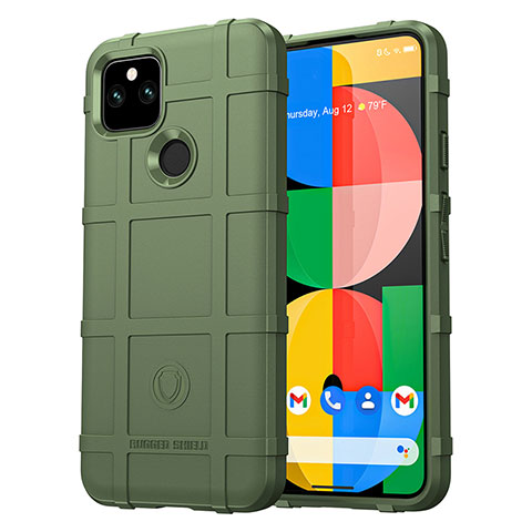 Custodia Silicone Ultra Sottile Morbida 360 Gradi Cover J01S per Google Pixel 5a 5G Verde