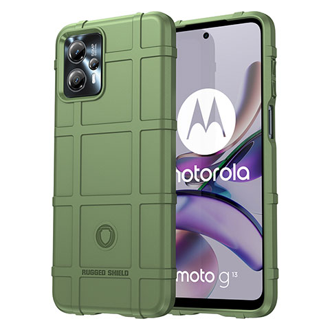 Custodia Silicone Ultra Sottile Morbida 360 Gradi Cover J01S per Motorola Moto G13 Verde