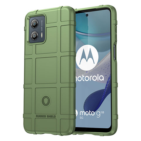 Custodia Silicone Ultra Sottile Morbida 360 Gradi Cover J01S per Motorola Moto G53 5G Verde