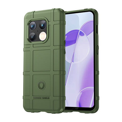 Custodia Silicone Ultra Sottile Morbida 360 Gradi Cover J01S per OnePlus 10 Pro 5G Verde