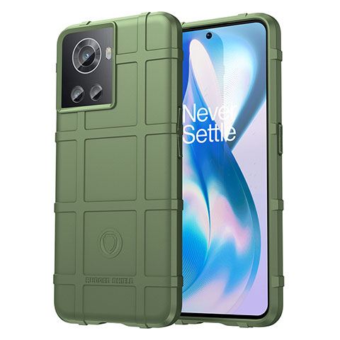 Custodia Silicone Ultra Sottile Morbida 360 Gradi Cover J01S per OnePlus 10R 5G Verde