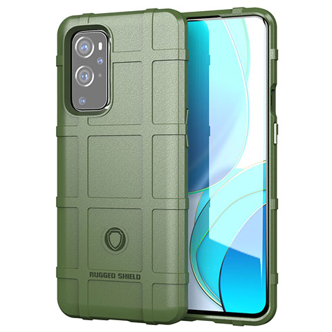 Custodia Silicone Ultra Sottile Morbida 360 Gradi Cover J01S per OnePlus 9 Pro 5G Verde